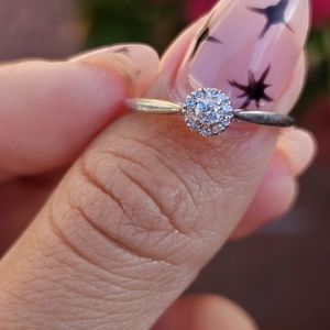 Dainty Sterling Diamond Ring